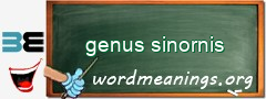 WordMeaning blackboard for genus sinornis